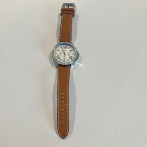 Fossil Women's Silver and Brown Bracelet Watch
